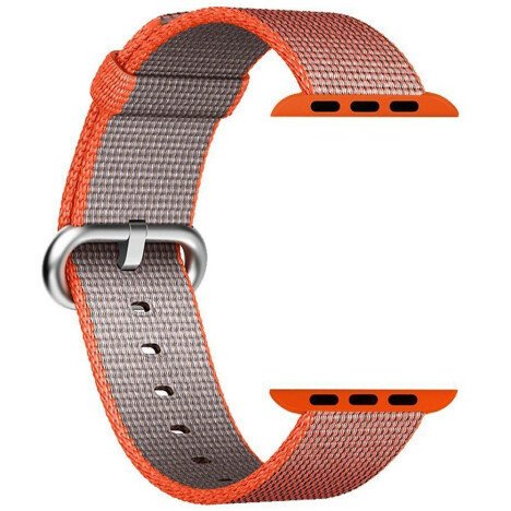 Curea iUni compatibila cu Apple Watch 1/2/3/4/5/6/7, 44mm, Nylon, Woven Strap, Red Velvet