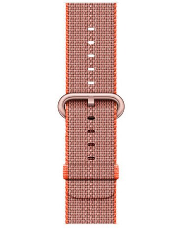 Curea iUni compatibila cu Apple Watch 1/2/3/4/5/6/7, 44mm, Nylon, Woven Strap, Red Velvet